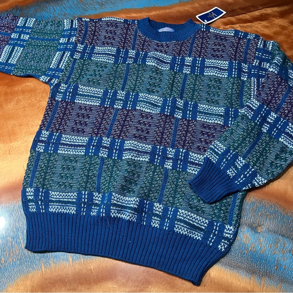 Vintage New Pendleton Wool Classic Crewneck Grandpa Sweater Large USA